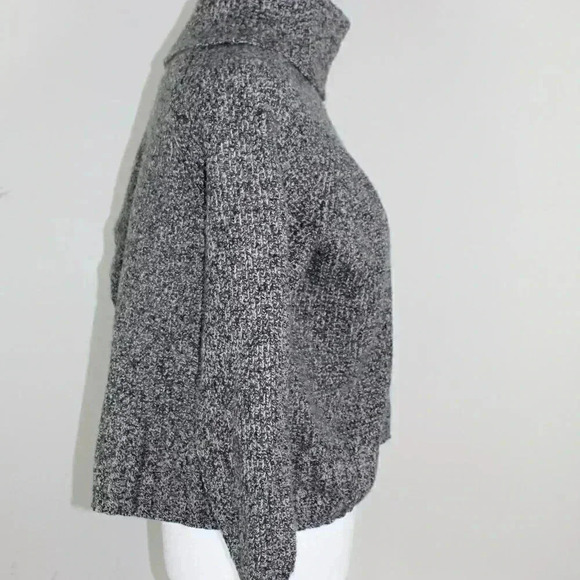 Madewell black white marled split back turtleneck sweater size s - Picture 3 of 5